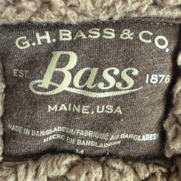 G.H. Bass & Co Mens Full Zip Hooded Fleece Jacket Outdoors Brown Barn Utility - Picture 5 of 15